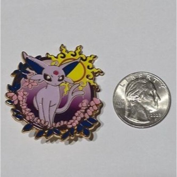 Espeon Sunlit Blossom Pokémon Enamel Pin – Elegant Psychic Type Collector’s Pin - Picture 4 of 4
